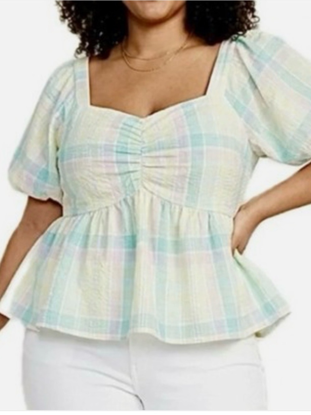 Vintage Old Navy, Pastel Peplum, Baby Doll Top